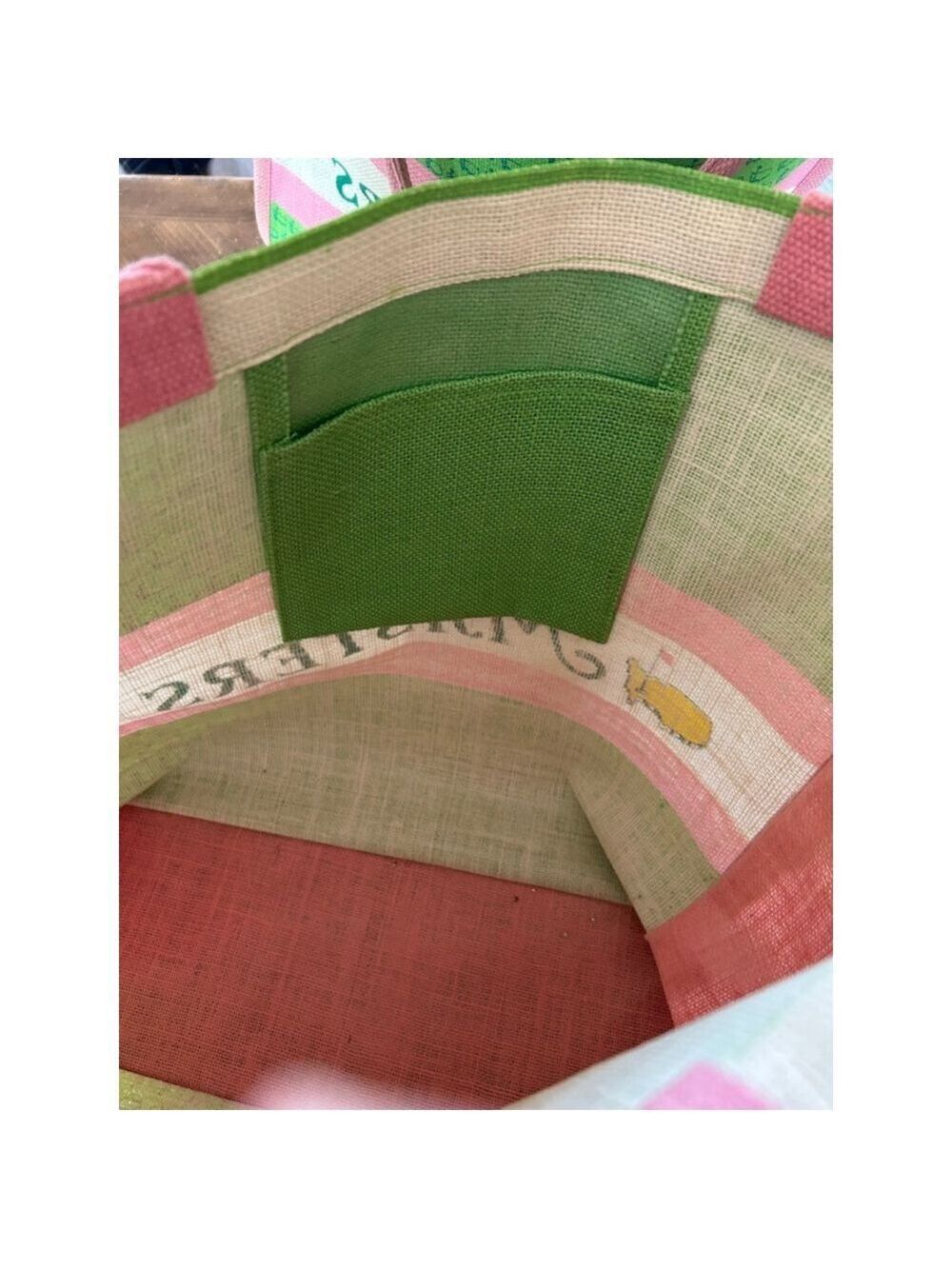 Women's Unbranded Masters Tote Bag, One Size, Green & Pink - Picture 4 of 6
